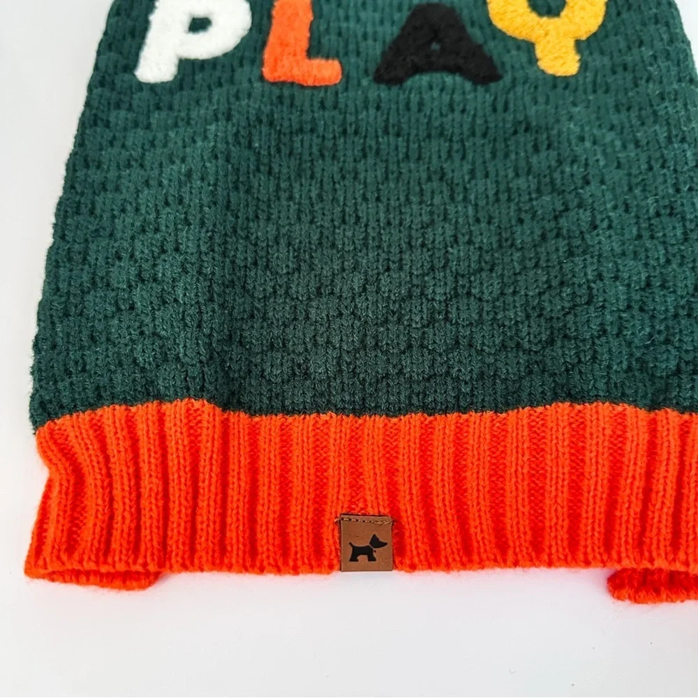 Colorful Dog Sweater NWT Hotel Doggy PLAY Honeycomb Green Size Medium 13